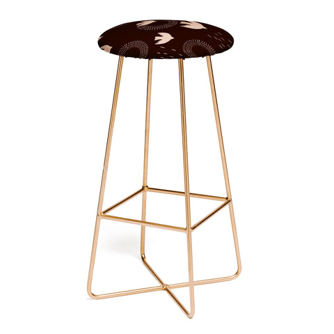 Viviana Gonzalez Espresso caramel Boho birds Bar Stool