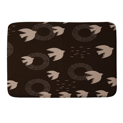 Viviana Gonzalez Espresso caramel Boho birds Memory Foam Bath Mat
