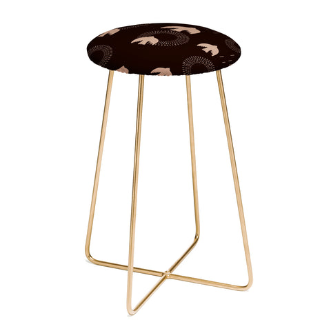Viviana Gonzalez Espresso caramel Boho birds Counter Stool