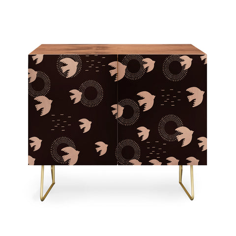 Viviana Gonzalez Espresso caramel Boho birds Credenza