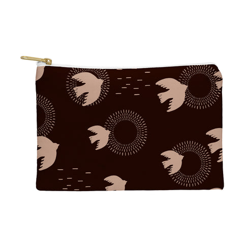 Viviana Gonzalez Espresso caramel Boho birds Pouch