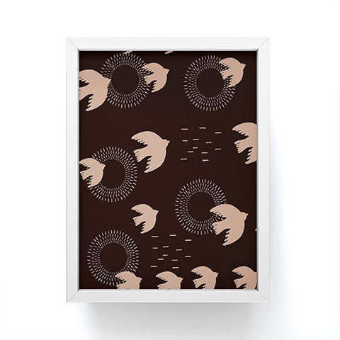 Viviana Gonzalez Espresso caramel Boho birds Framed Mini Art Print