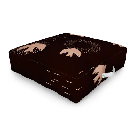 Viviana Gonzalez Espresso caramel Boho birds Outdoor Floor Cushion