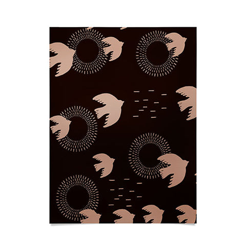 Viviana Gonzalez Espresso caramel Boho birds Poster