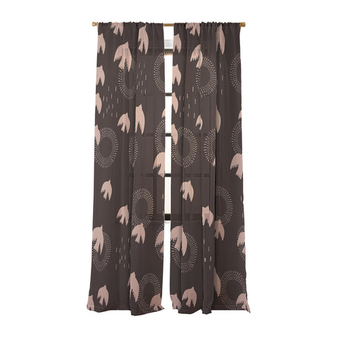 Viviana Gonzalez Espresso caramel Boho birds Sheer Non Repeat