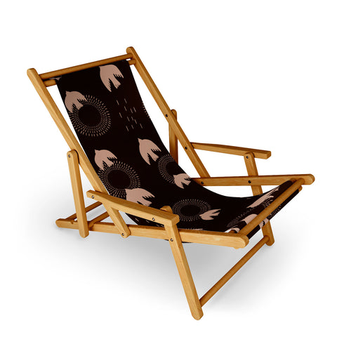 Viviana Gonzalez Espresso caramel Boho birds Sling Chair