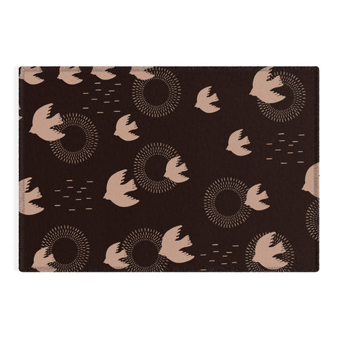Viviana Gonzalez Espresso caramel Boho birds Outdoor Rug