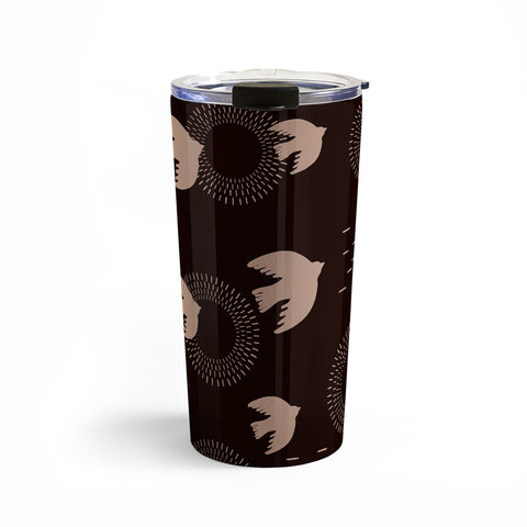 Viviana Gonzalez Espresso caramel Boho birds Travel Mug