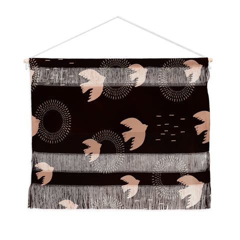 Viviana Gonzalez Espresso caramel Boho birds Wall Hanging Landscape