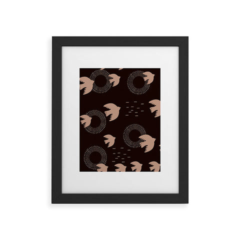 Viviana Gonzalez Espresso caramel Boho birds Framed Art Print