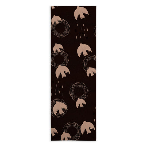 Viviana Gonzalez Espresso caramel Boho birds Yoga Towel