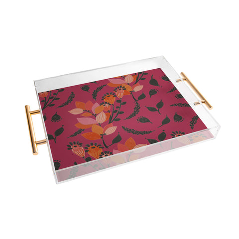 Viviana Gonzalez Floral Magenta vibes 01 Acrylic Tray