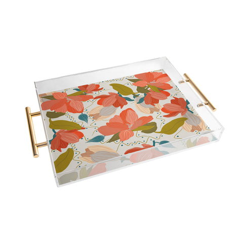Viviana Gonzalez Florals pattern 02 Acrylic Tray
