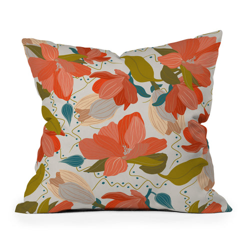 Viviana Gonzalez Florals pattern 02 Outdoor Throw Pillow