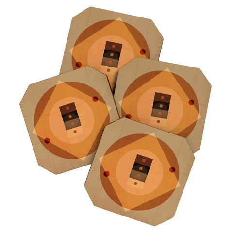 Viviana Gonzalez Geometric Abstract 3 Coaster Set