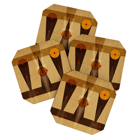 Viviana Gonzalez Geometric Abstract 4 Coaster Set