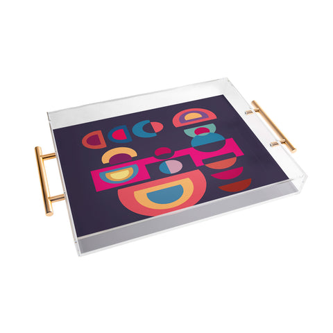 Viviana Gonzalez Geometric Colorplay 1 Acrylic Tray