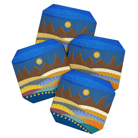 Viviana Gonzalez Geometric Landscape I Coaster Set