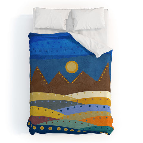 Viviana Gonzalez Geometric Landscape I Duvet Cover