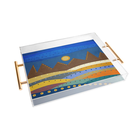 Viviana Gonzalez Geometric Landscape I Acrylic Tray
