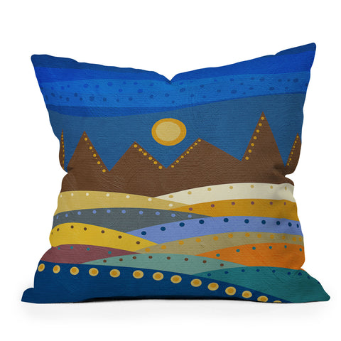 Viviana Gonzalez Geometric Landscape I Outdoor Throw Pillow
