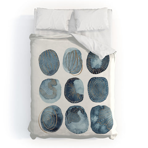 Viviana Gonzalez Indigo watercolorInk 04 Duvet Cover