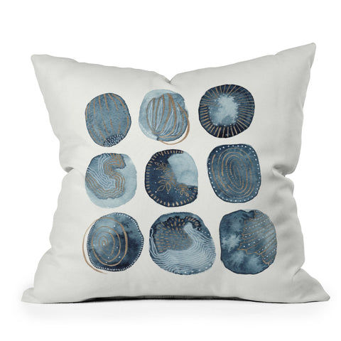 Viviana Gonzalez Indigo watercolorInk 04 Outdoor Throw Pillow