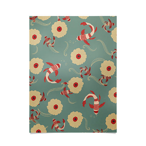 Viviana Gonzalez Koi pattern Japan Poster