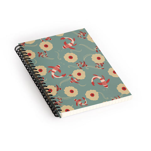 Viviana Gonzalez Koi pattern Japan Spiral Notebook