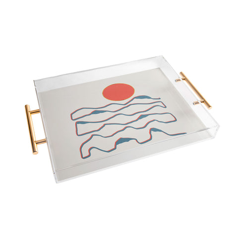 Viviana Gonzalez Lineart mountains experience1 Acrylic Tray