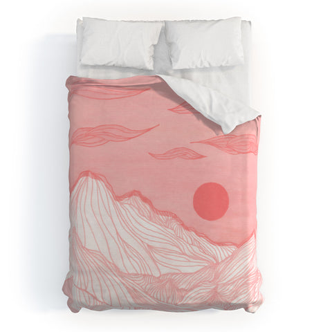 Viviana Gonzalez Lines in the mountains Duvet Cover