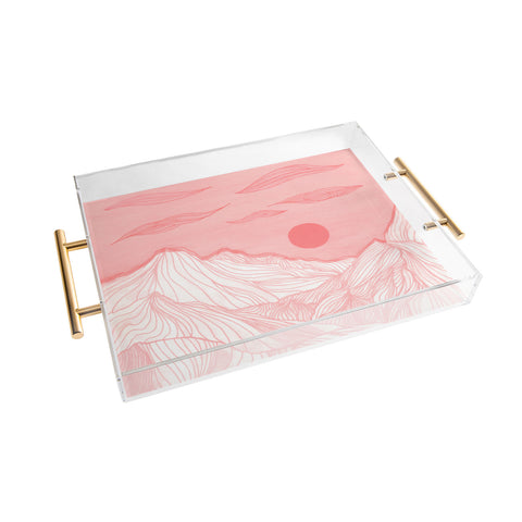 Viviana Gonzalez Lines in the mountains Acrylic Tray