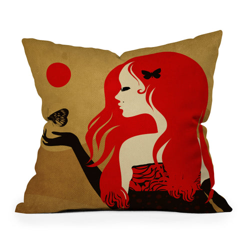Viviana Gonzalez Madame Butterfly Outdoor Throw Pillow