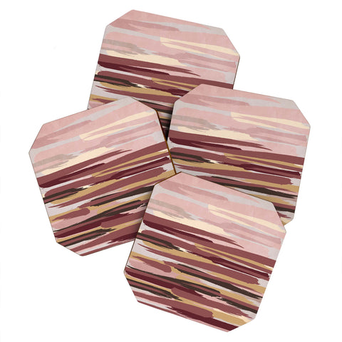 Viviana Gonzalez Marsala Abstract world 01 Coaster Set