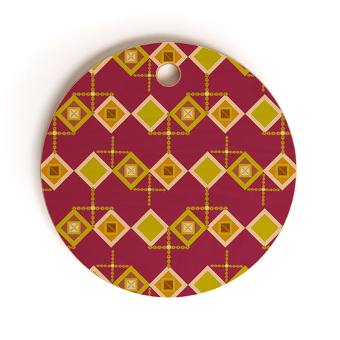 Viviana Gonzalez Mid Century Geometric Vibes Cutting Board Round