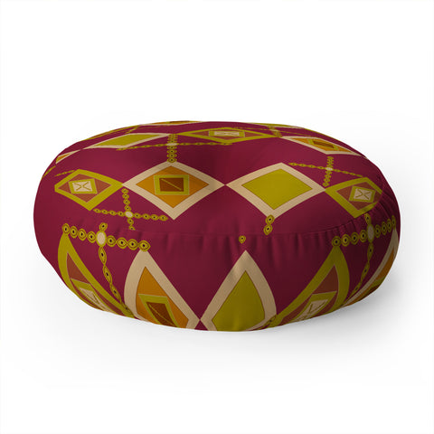 Viviana Gonzalez Mid Century Geometric Vibes Floor Pillow Round