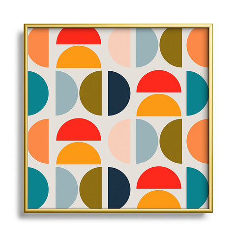 Viviana Gonzalez Mid Century Geometric Vibes I Square Metal Framed Art Print