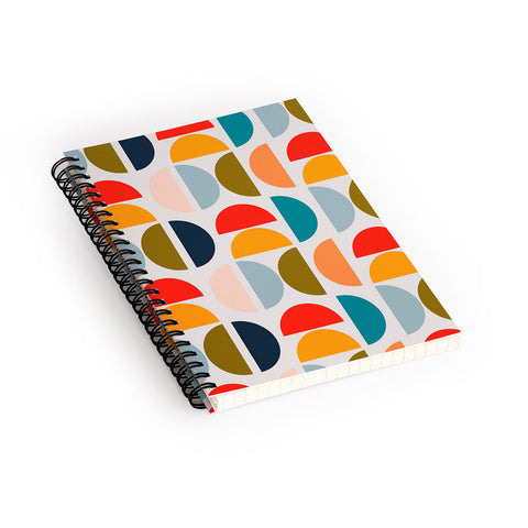 Viviana Gonzalez Mid Century Geometric Vibes I Spiral Notebook