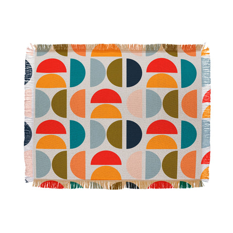 Viviana Gonzalez Mid Century Geometric Vibes I Throw Blanket