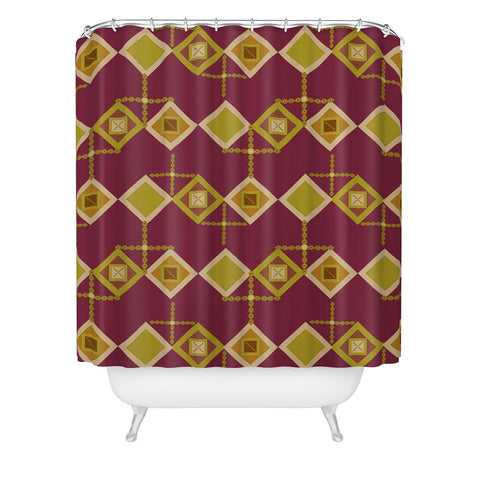 Viviana Gonzalez Mid Century Geometric Vibes Shower Curtain