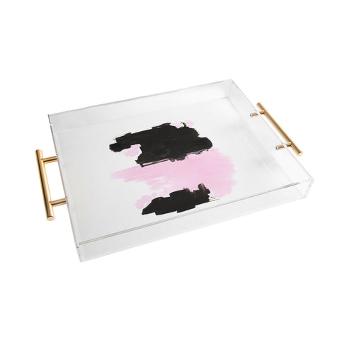 Viviana Gonzalez Minimal black and pink III Acrylic Tray