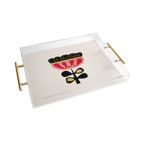 Viviana Gonzalez Minimal flower 01 Acrylic Tray