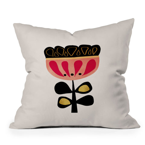 Viviana Gonzalez Minimal flower 01 Outdoor Throw Pillow