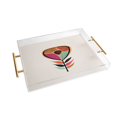 Viviana Gonzalez Minimal flower 02 Acrylic Tray