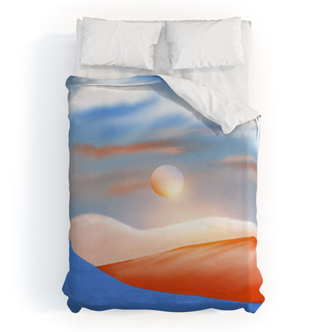 Viviana Gonzalez Minimal mountains 01 Duvet Cover