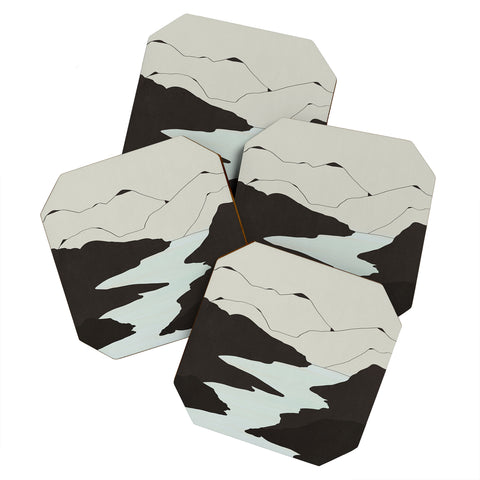 Viviana Gonzalez Minimal Mountains In The Sea Coaster Set