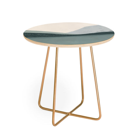 Viviana Gonzalez Minimal Patterned Mountains 01 Round Side Table