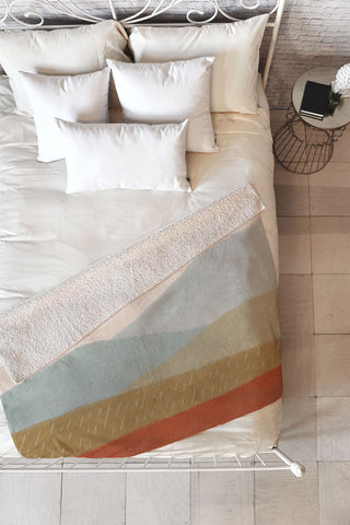 Viviana Gonzalez Minimal Patterned Mountains 2 Fleece Throw Blanket