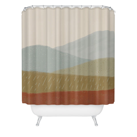 Viviana Gonzalez Minimal Patterned Mountains 2 Shower Curtain