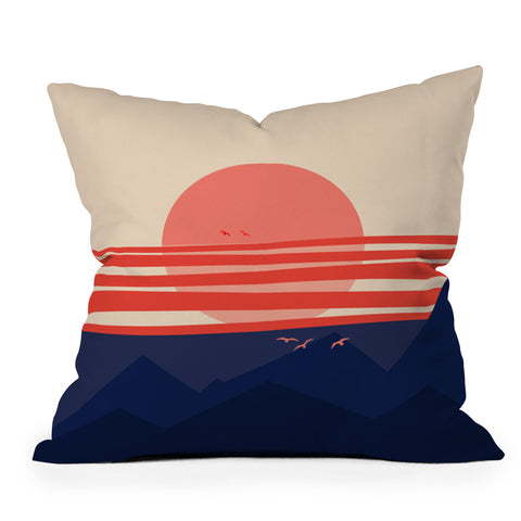 Viviana Gonzalez Minimal Sunset 4 Outdoor Throw Pillow